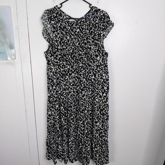 Old Navy Dresses & Skirts - Old Navy Dress Womens 2X Ruffle Sleeveless Smocked Back Midi Micro Florals